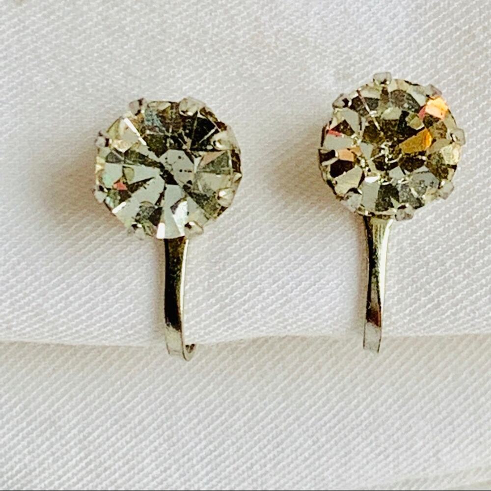 Rhinestone diamond clip-on earrings clip on